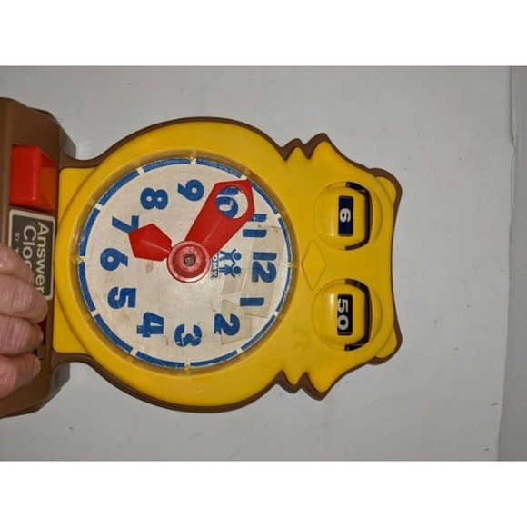 Vintage Tomy Answer Clock Toy Owl Helping with Telling Time Rare Toy Teaching - Picture 3 of 6